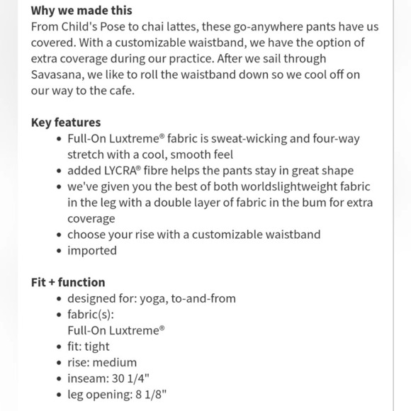 LULULEMON If You’re Lucky pant Luxtreme Moody Mirage Dark Berry 10-12 - Picture 7 of 14